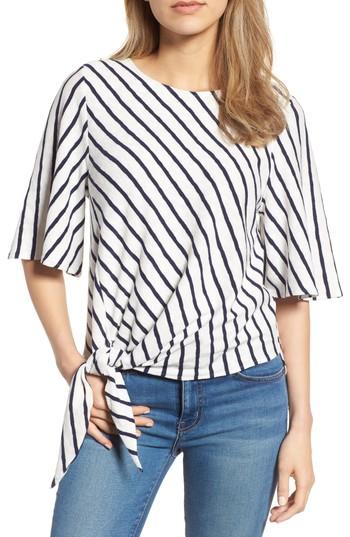 Women's Caslon Tie Front Knit Tee - Ivory