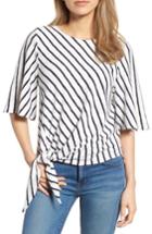 Women's Caslon Tie Front Knit Tee - Ivory
