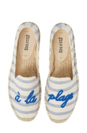 Women's Soludos A La Plage Smoking Slipper Espadrille M - Beige