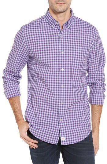 Men's Vineyard Vines Murray Foggy Coast Gingham Slim Fit Sport Shirt - Purple
