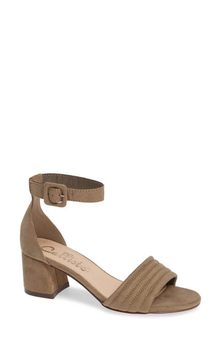 Women's Callisto Puffye Ankle Strap Sandal M - Beige