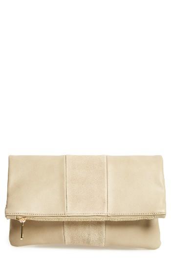 Bp. Tonal Stripe Foldover Clutch - Yellow
