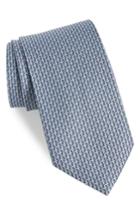 Men's Salvatore Ferragamo Filo Print Silk Tie, Size - Grey