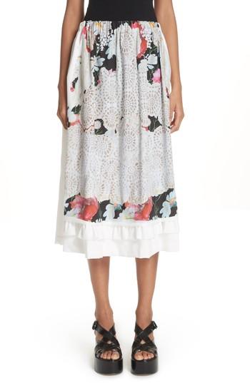 Women's Comme Des Garcons Print Midi Skirt - White