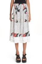 Women's Comme Des Garcons Print Midi Skirt - White