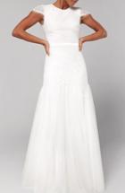 Women's Fame & Partners Denevue Lace & Tulle A-line Gown