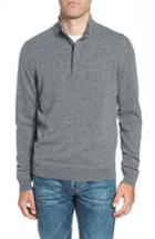 Men's Nordstrom Men's Shop Regular Fit Quarter Zip Cashmere Sweater - Grey