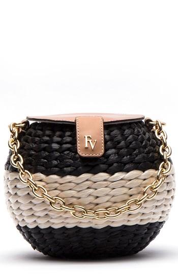 Frances Valentine Mini Woven Bucket Bag - Black