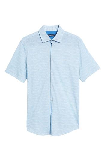 Men's Stone Rose Trim Fit Melange Sport Shirt, Size - White