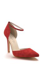 Women's Shoes Of Prey D'orsay Ankle Strap Pump B - Red