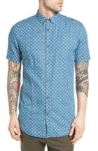 Men's Zanerobe 7 Ft Facet Longline Print Woven Shirt