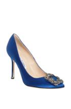 Women's Manolo Blahnik 'hangisi' Jewel Pump .5us / 35.5eu - Blue