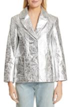 Women's Simon Miller Dawes Crackled Leather Jacket - Metallic