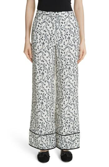 Women's Yigal Azrouel Floral Print Wide Leg Pants - Ivory