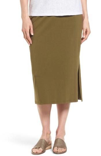 Women's Eileen Fisher Stretch Organic Cotton Pencil Skirt - Green
