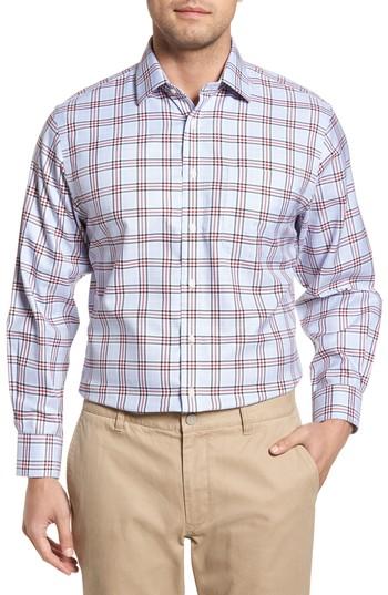Men's Nordstrom Men's Shop Smartcare(tm) Traditional Fit Plaid Dress Shirt 32/33 - Red