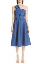 Women's Lela Rose Pebble Brocade Fit & Flare Dress (similar To 14w) - Blue