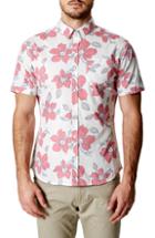 Men's 7 Diamonds Mind Shaft Trim Fit Floral Sport Shirt, Size - Red