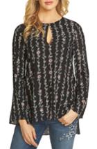 Women's Cece Floral Keyhole Tunic Top - Black