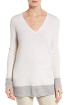 Women's Nordstrom Collection Contrast Trim Cashmere Pullover