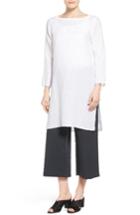 Women's Eileen Fisher Organic Linen Bateau Neck Tunic - White