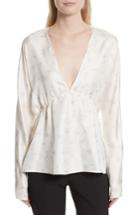 Women's Elizabeth And James Ophelie Print Silk Blouse - Ivory