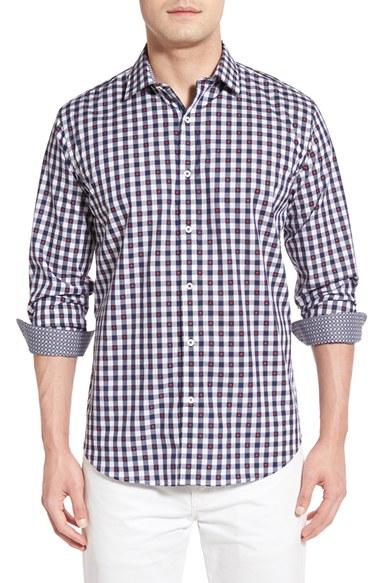 Men's Bugatchi Classic Fit Dot Check Sport Shirt