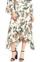 Women's Bp. Asymmetrical Ruffle Hem Skirt, Size - Ivory