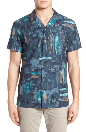 Men's Kahala Shaping Room Fit Camp Shirt, Size Small - Black
