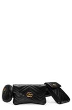 Gucci Gg Marmont 2.0 Matelasse Triple Pouch Leather Belt Bag -