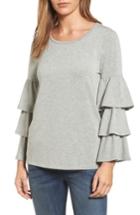 Women's Pleione Tiered Bell Sleeve Sweatshirt, Size - Grey
