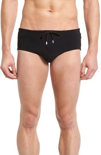 Men's Vilebrequin Tuxedo Swim Briefs, Size - Black