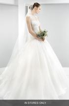 Women's Jesus Peiro Embroidered Bodice Organza Drop Waist Gown