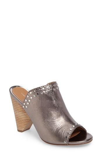Women's Linea Paolo Penny Studded Cone Heel Sandal .5 M - Metallic