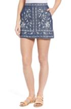 Women's Chloe & Katie Embroidered Denim Miniskirt