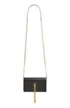 Women's Saint Laurent Small Monogram Calfskin Leather Wallet On A Chain -