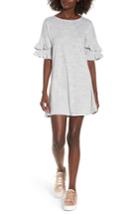Women's Speechless Ruffle Sleeve Sweatshirt Dress - Grey