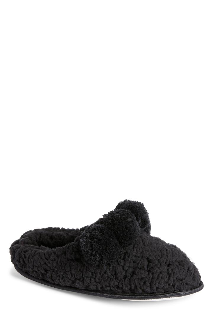 Women's Make + Model Pom Faux Shearling Scruff Slipper - Black