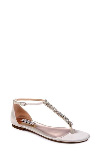 Women's Badgley Mischka Holbrook T-strap Sandal M - White