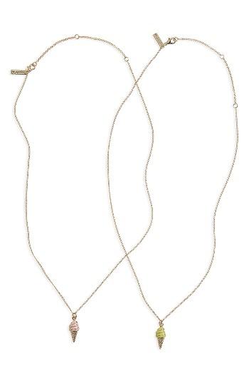 Women's Topshop Bff Ice Cream Cones Necklace Set