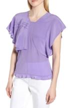 Women's Lewit Ruffle Silk Top - Purple