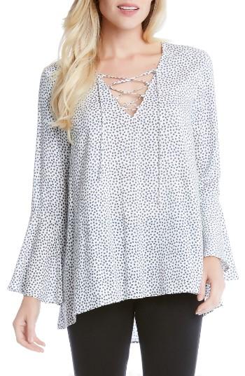 Women's Karen Kane Ladybug Print Lace-up Top