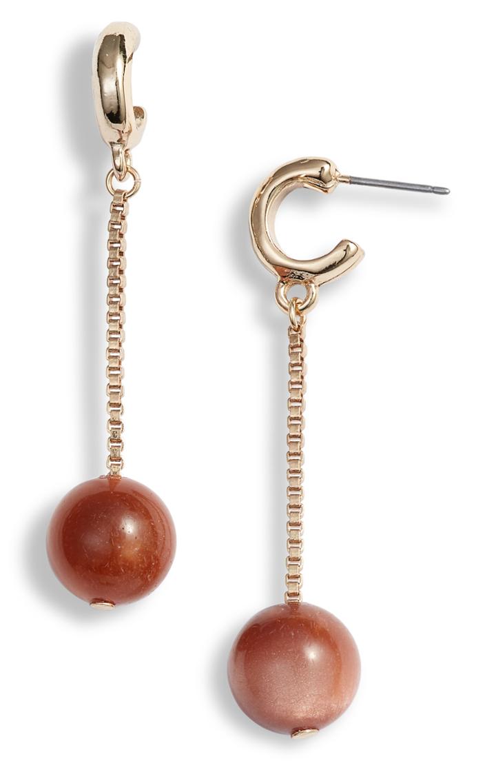 Women's Something Navy Linear Orb Drop Earrings (nordstrom Exclusive)