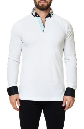 Men's Maceoo Long Sleeve Polo (s) - White