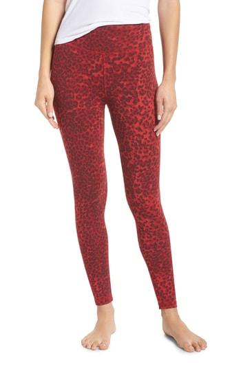 Women's Ragdoll Leopard Print Leggings - Red