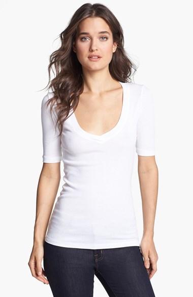 Women's Splendid Deep V Half Sleeve Tee