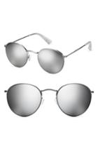 Men's Mvmt Icon 57mm Polarized Wire Sunglasses - Silver Mirror