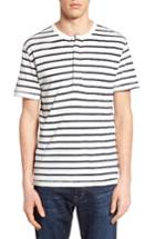Men's French Connection Stripe Henley Top - White