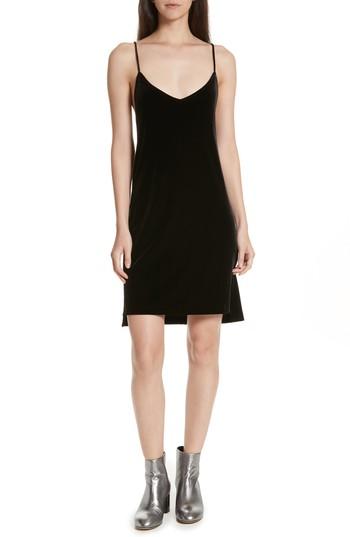 Women's Rag & Bone/jean Amber Velvet Slipdress - Black
