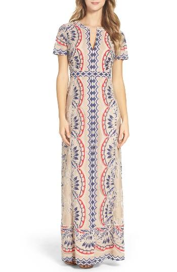 Women's Bcbgmaxazria Cailean Burnout Gown - Brown